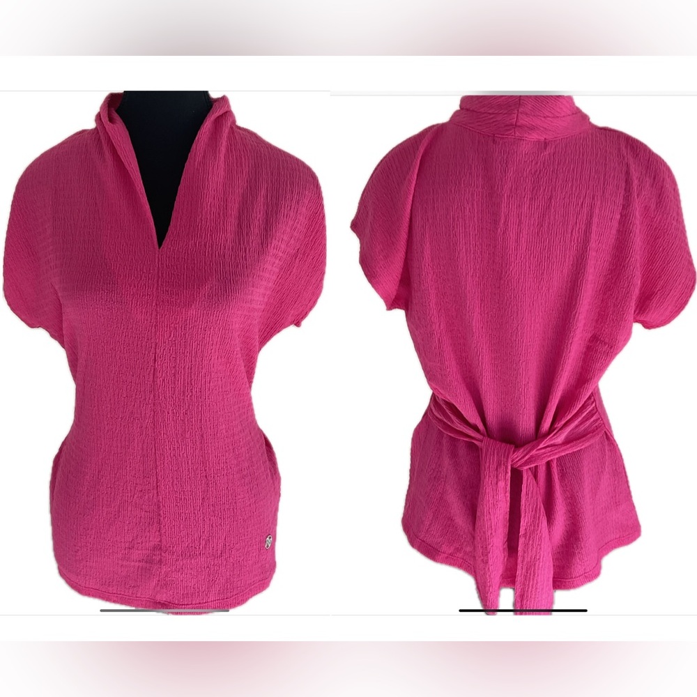 ADRIENNE VITTADINI Vibrant Fuchsia,pink stylish belted tunic.